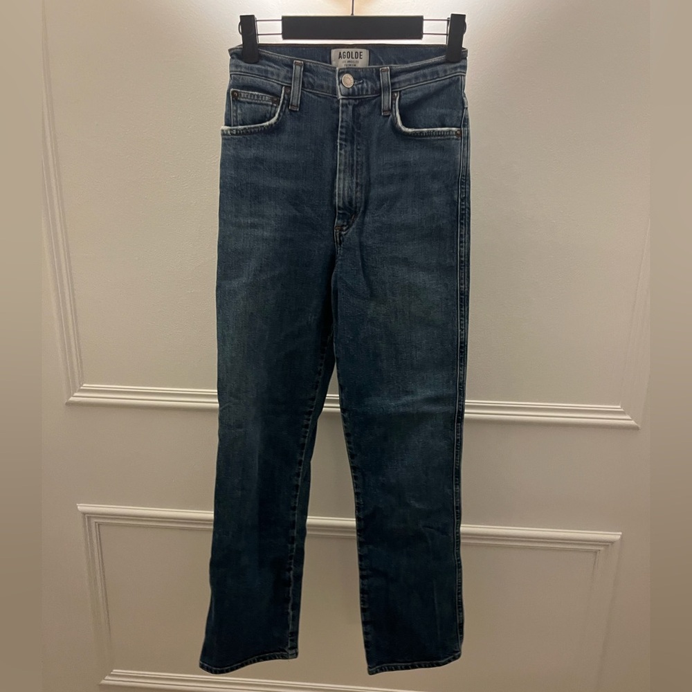 Agolde Women's Pinch Waist Jeans in Medium Wash Blue